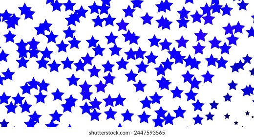 Dark BLUE vector background with small and big stars. Modern geometric abstract illustration with stars. Pattern for wrapping gifts.