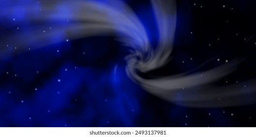 Dark BLUE vector background with small and big stars. Colorful illustration with abstract gradient stars. Pattern for wrapping gifts.