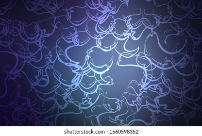 Dark BLUE vector background with spicy peppers. Blurred decorative design of peppers in doodle style. Design for ad, poster, banner of cafes or restaurants.
