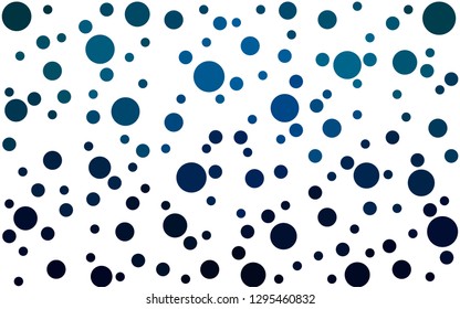 DARK BLUE vector  background with spots. Illustration with set of shining colorful abstract circles. Design for poster, banner of websites.