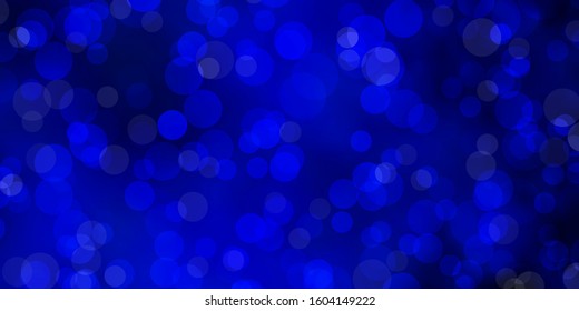 Dark BLUE vector background with spots. Colorful illustration with gradient dots in nature style. Design for posters, banners.