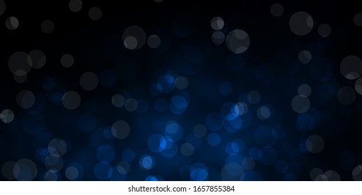 Dark BLUE vector background with spots. Glitter abstract illustration with colorful drops. Pattern for wallpapers, curtains.