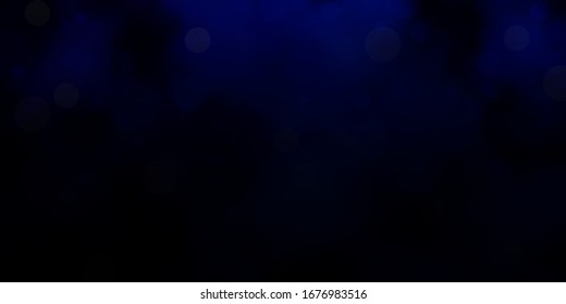 Dark BLUE vector background with spots. Illustration with set of shining colorful abstract spheres. New template for a brand book.