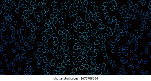 Dark BLUE vector background with spots. Abstract decorative design in gradient style with bubbles. Pattern for wallpapers, curtains.