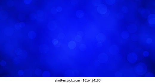 Dark BLUE vector background with spots. Abstract colorful disks on simple gradient background. New template for a brand book.