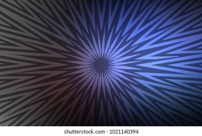 Dark BLUE vector background with straight lines. Glitter abstract illustration with colored sticks. Pattern for ads, posters, banners.