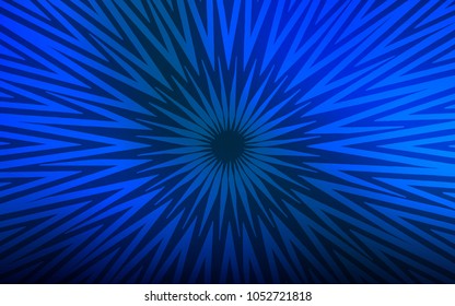 Dark BLUE vector background with straight lines. Glitter abstract illustration with colored sticks. Smart design for your business advert.