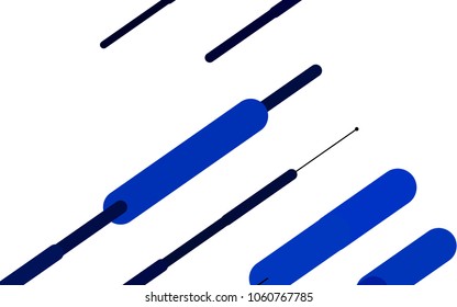 Dark BLUE vector background with straight lines. Capsules on blurred abstract background with gradient. Best design for your ad, poster, banner.