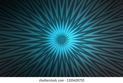 Dark BLUE vector background with straight lines. Glitter abstract illustration with colored sticks. Pattern for ads, posters, banners.