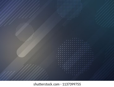 Dark BLUE vector background with straight lines and dots. Glitter abstract illustration with colored sticks, dots. Best design for your ad, poster, banner.