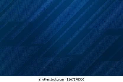 Dark BLUE vector background with straight lines. Decorative shining illustration with lines on abstract template. Smart design for your business advert.