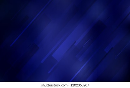 Dark BLUE vector background with straight lines. Modern geometrical abstract illustration with Lines. Template for your beautiful backgrounds.