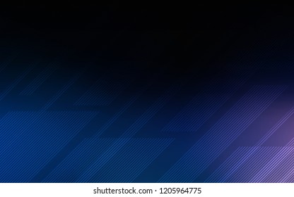 Dark BLUE vector background with straight lines. Glitter abstract illustration with colored sticks. Smart design for your business advert.