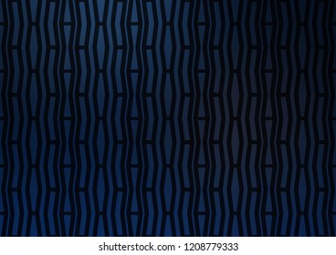 Dark BLUE vector background with straight lines. Modern geometrical abstract illustration with staves. Best design for your ad, poster, banner.