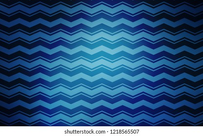 Dark BLUE vector background with straight lines. Shining colored illustration with sharp stripes. Best design for your ad, poster, banner.