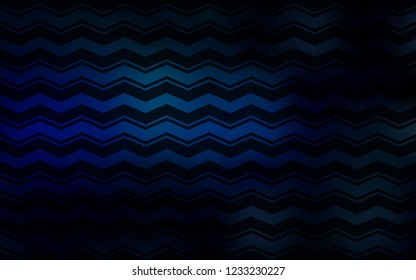 Dark BLUE vector background with straight lines. Shining colored illustration with sharp stripes. Pattern for ads, posters, banners.