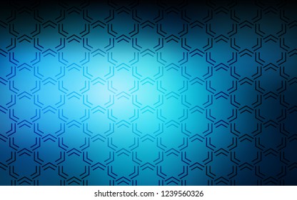 Dark BLUE vector background with straight lines. Decorative shining illustration with lines on abstract template. Pattern for ads, posters, banners.