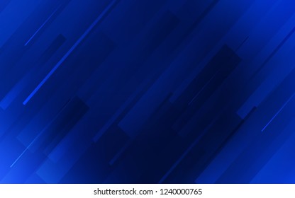 Dark BLUE vector background with straight lines. Modern geometrical abstract illustration with Lines. The pattern for ad, booklets, leaflets.
