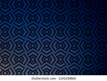 Dark BLUE vector background with straight lines. Glitter abstract illustration with colored sticks. Smart design for your business advert.