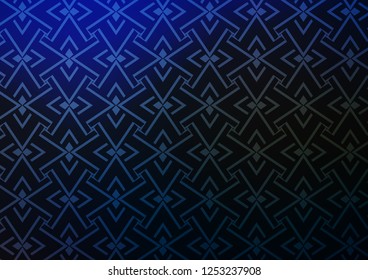 Dark BLUE vector background with straight lines. Glitter abstract illustration with colored sticks. Smart design for your business advert.