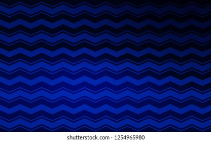 Dark BLUE vector background with straight lines. Shining colored illustration with sharp stripes. Smart design for your business advert.