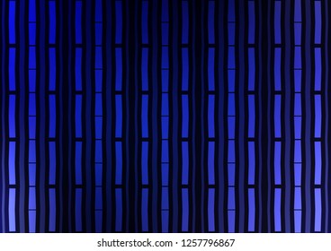 Dark BLUE vector background with straight lines. Modern geometrical abstract illustration with staves. Smart design for your business advert.
