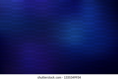 Dark BLUE vector background with straight lines. Shining colored illustration with sharp stripes. Best design for your ad, poster, banner.