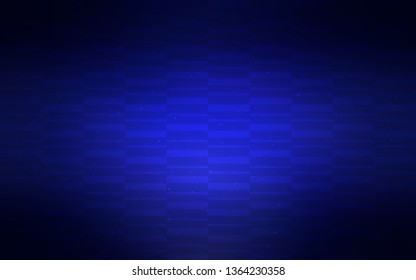Dark BLUE vector background with straight lines. Glitter abstract illustration with colorful sticks. Pattern for ads, posters, banners.