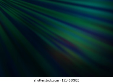 Dark BLUE vector background with straight lines. Decorative shining illustration with lines on abstract template. Pattern for ads, posters, banners.