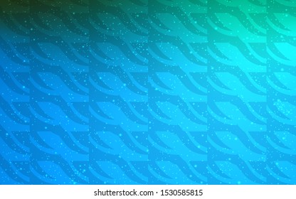 Dark BLUE vector background with stright stripes. Lines on blurred abstract background with gradient. Template for your beautiful backgrounds.