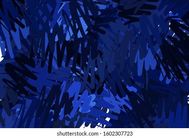 Dark BLUE vector background with stright stripes. Modern geometrical abstract illustration with Lines. Pattern for ad, booklets, leaflets.