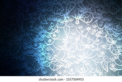 Dark BLUE vector background with tasty food. Fast Food on blurred abstract background with colorful gradient. Pattern for ad, booklets, leaflets of restaurants.