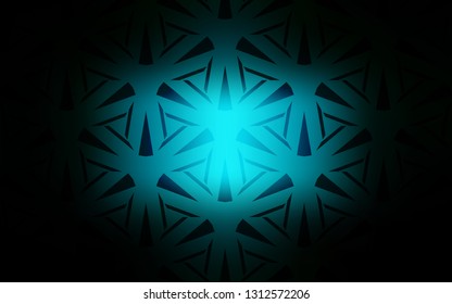 Dark BLUE vector background with triangles. Triangles on abstract background with colorful gradient. Pattern for websites.