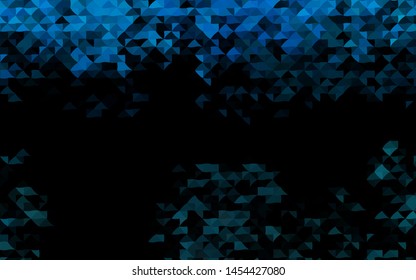 Dark BLUE vector background with triangles. Glitter abstract illustration with triangular shapes. Pattern for commercials.