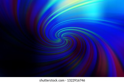 Dark BLUE vector background with wry lines. A circumflex abstract illustration with gradient. Template for cell phone screens.