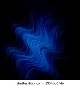 Dark BLUE vector background with wry lines. Colorful illustration in circular style with lines. Design for your business promotion.