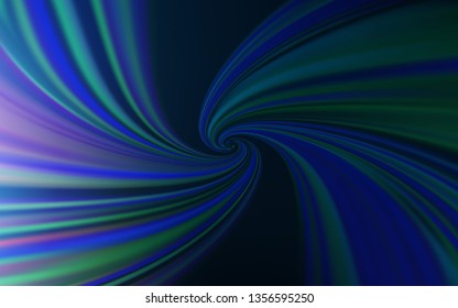 Dark BLUE vector background with wry lines. A shining illustration, which consists of curved lines. Elegant pattern for a brand book.