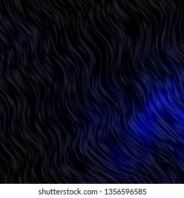 Dark BLUE vector background with wry lines. Abstract gradient illustration with wry lines. Template for cellphones.
