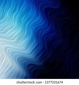 Dark BLUE vector background with wry lines. Illustration in abstract style with gradient curved.  Design for your business promotion.