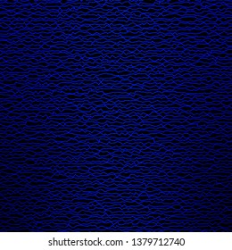 Dark BLUE vector background with wry lines. Illustration in abstract style with gradient curved.  Pattern for booklets, leaflets.