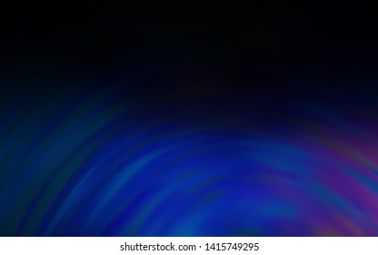 Dark BLUE vector background with wry lines. Creative illustration in halftone style with gradient. Elegant pattern for a brand book.