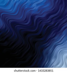 Dark BLUE vector background with wry lines. Colorful illustration in abstract style with bent lines. Best design for your ad, poster, banner.