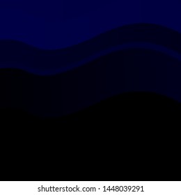 Dark BLUE vector background with wry lines. Illustration in abstract style with gradient curved.  Best design for your posters, banners.