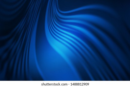 Dark BLUE vector background with wry lines. Creative illustration in halftone style with gradient. Template for cell phone screens.