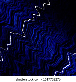 Dark BLUE vector background with wry lines. Colorful illustration in abstract style with bent lines. Pattern for websites, landing pages.