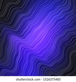 Dark BLUE vector background with wry lines. Abstract illustration with bandy gradient lines. Smart design for your promotions.