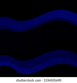 Dark BLUE vector background with wry lines. Illustration in abstract style with gradient curved.  Best design for your posters, banners.