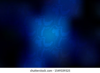 Dark BLUE vector background with wry lines. Modern gradient abstract illustration with bandy lines. New composition for your brand book.