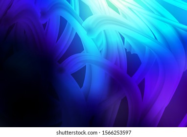 Dark BLUE vector background with wry lines. Modern gradient abstract illustration with bandy lines. Template for cell phone screens.