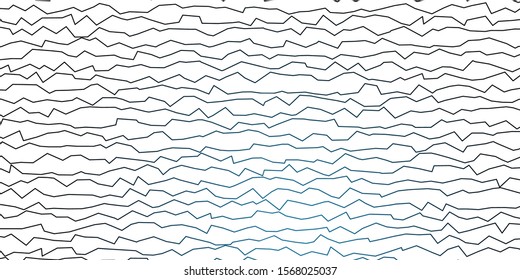 Dark BLUE vector background with wry lines. Colorful illustration in abstract style with bent lines. Pattern for booklets, leaflets.